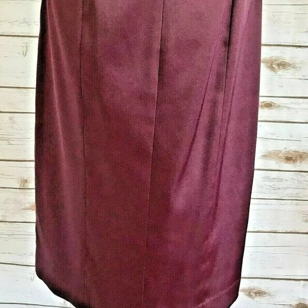 EVAN-PICONE Women Sleeveless Fully Lined Knee Length Burgundy Party Dress Size 4 - Picture 3 of 12